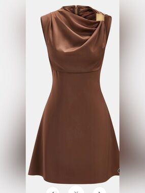 NWT Commense Sleeveless Cowl Neck Satin Mini Dress small